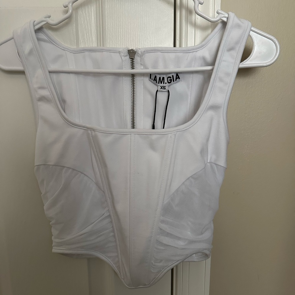 White crop top. Fits like a 4/Small